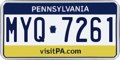 PA license plate MYQ7261
