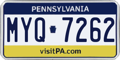 PA license plate MYQ7262