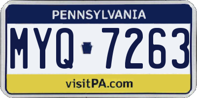 PA license plate MYQ7263