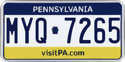 PA license plate MYQ7265