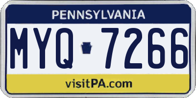 PA license plate MYQ7266