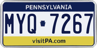 PA license plate MYQ7267