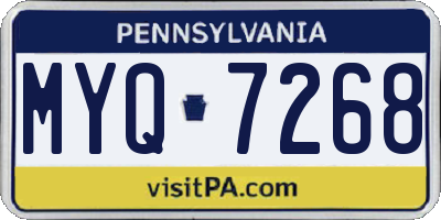 PA license plate MYQ7268