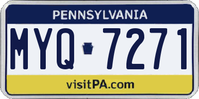 PA license plate MYQ7271
