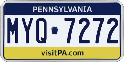 PA license plate MYQ7272