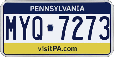 PA license plate MYQ7273