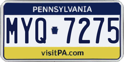 PA license plate MYQ7275