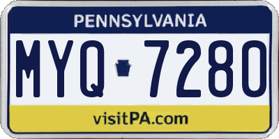 PA license plate MYQ7280