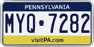 PA license plate MYQ7282