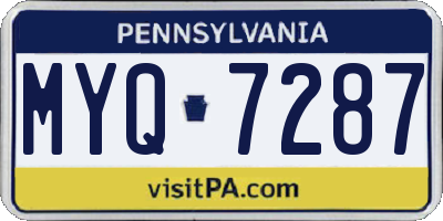 PA license plate MYQ7287