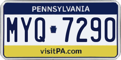 PA license plate MYQ7290
