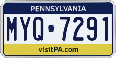 PA license plate MYQ7291