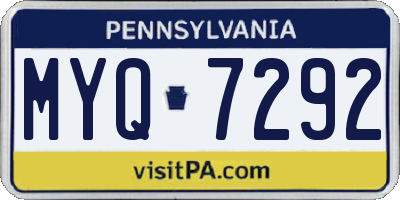 PA license plate MYQ7292