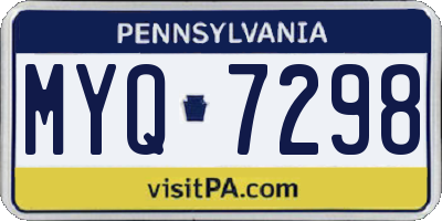 PA license plate MYQ7298