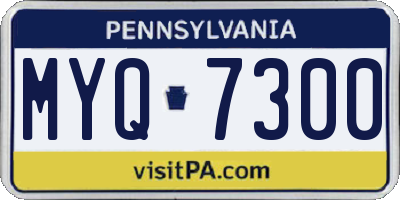 PA license plate MYQ7300
