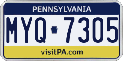 PA license plate MYQ7305