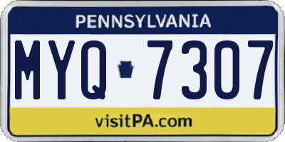 PA license plate MYQ7307