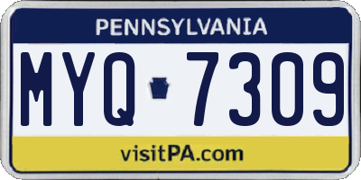 PA license plate MYQ7309