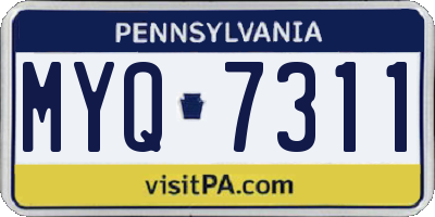 PA license plate MYQ7311