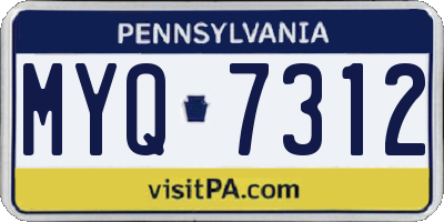 PA license plate MYQ7312