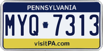PA license plate MYQ7313