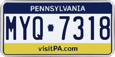 PA license plate MYQ7318