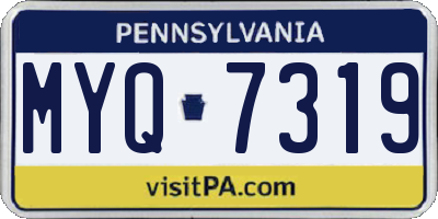 PA license plate MYQ7319