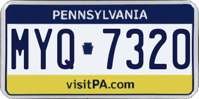PA license plate MYQ7320