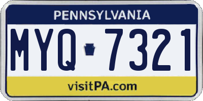 PA license plate MYQ7321