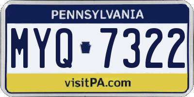 PA license plate MYQ7322