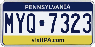 PA license plate MYQ7323