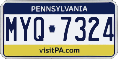 PA license plate MYQ7324