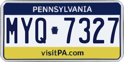 PA license plate MYQ7327