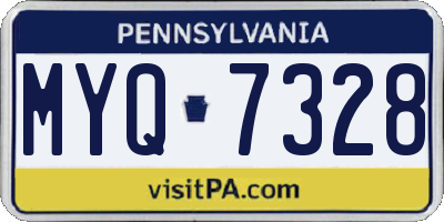 PA license plate MYQ7328