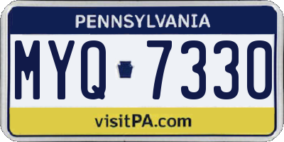 PA license plate MYQ7330