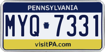 PA license plate MYQ7331