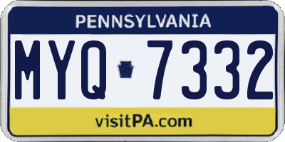 PA license plate MYQ7332