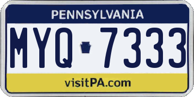 PA license plate MYQ7333