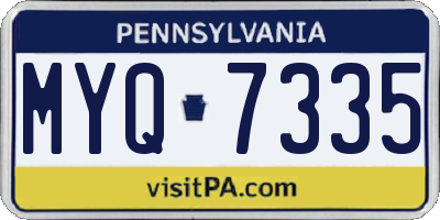 PA license plate MYQ7335