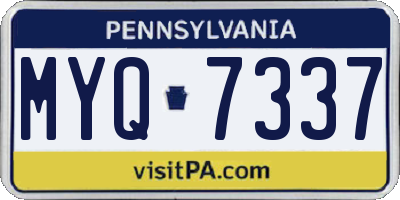 PA license plate MYQ7337