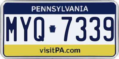 PA license plate MYQ7339