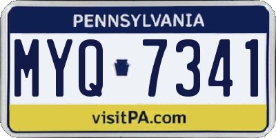 PA license plate MYQ7341