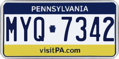 PA license plate MYQ7342
