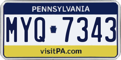 PA license plate MYQ7343