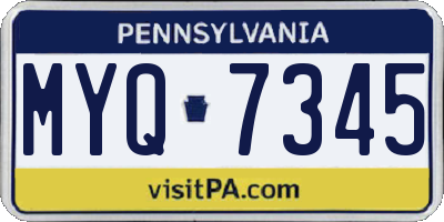 PA license plate MYQ7345