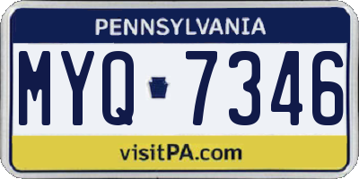 PA license plate MYQ7346