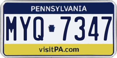 PA license plate MYQ7347