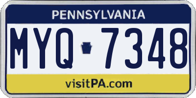 PA license plate MYQ7348