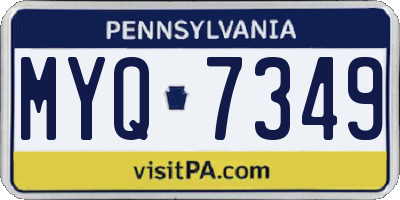 PA license plate MYQ7349