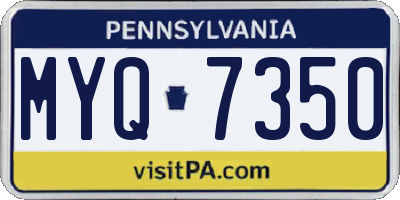 PA license plate MYQ7350